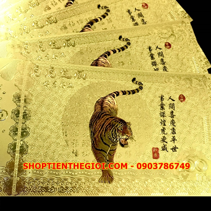 Tiền lì xì 100 hình Con Cọp in màu Plastic - SP005403